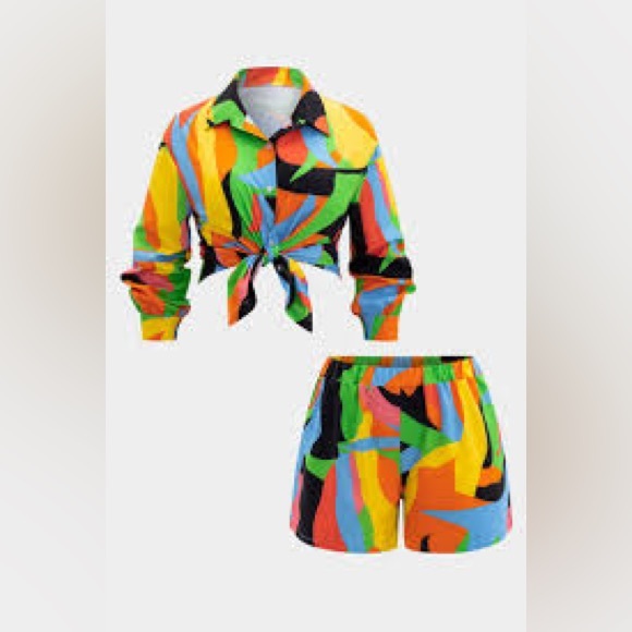 Micas Pants - Vibrant Abstract Two-Piece Set